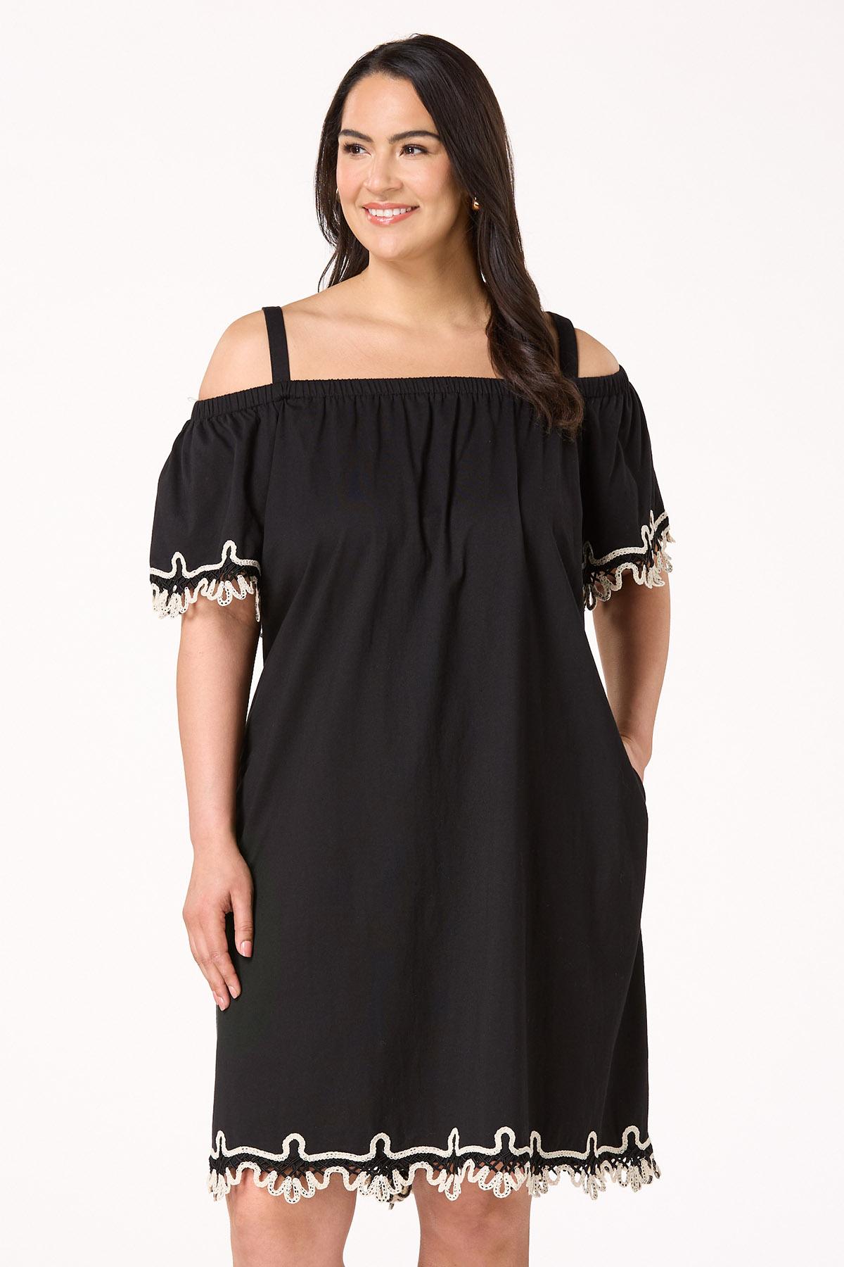  Cato Fashions | Cato Plus Size Crochet Trim Swing Dress