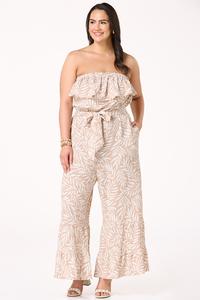  Cato Fashions | Cato Plus Size Strapless Leaf Print Jumpsuit