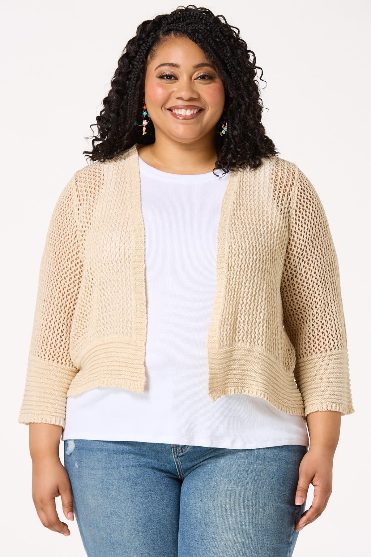  Cato Fashions | Cato Plus Size Open Stitch Cardigan