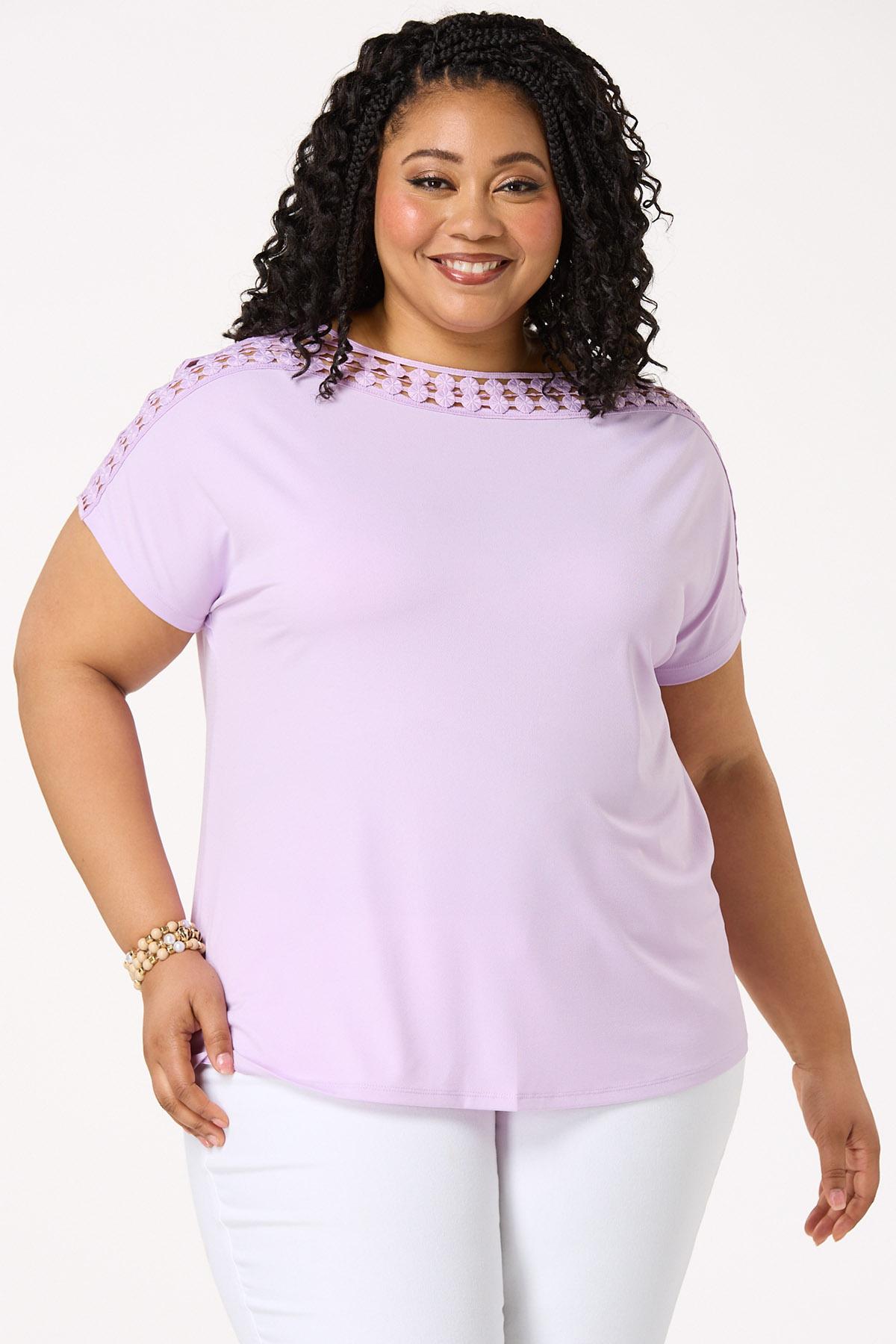 Cato Fashions | Cato Plus Size Crochet Trim Top