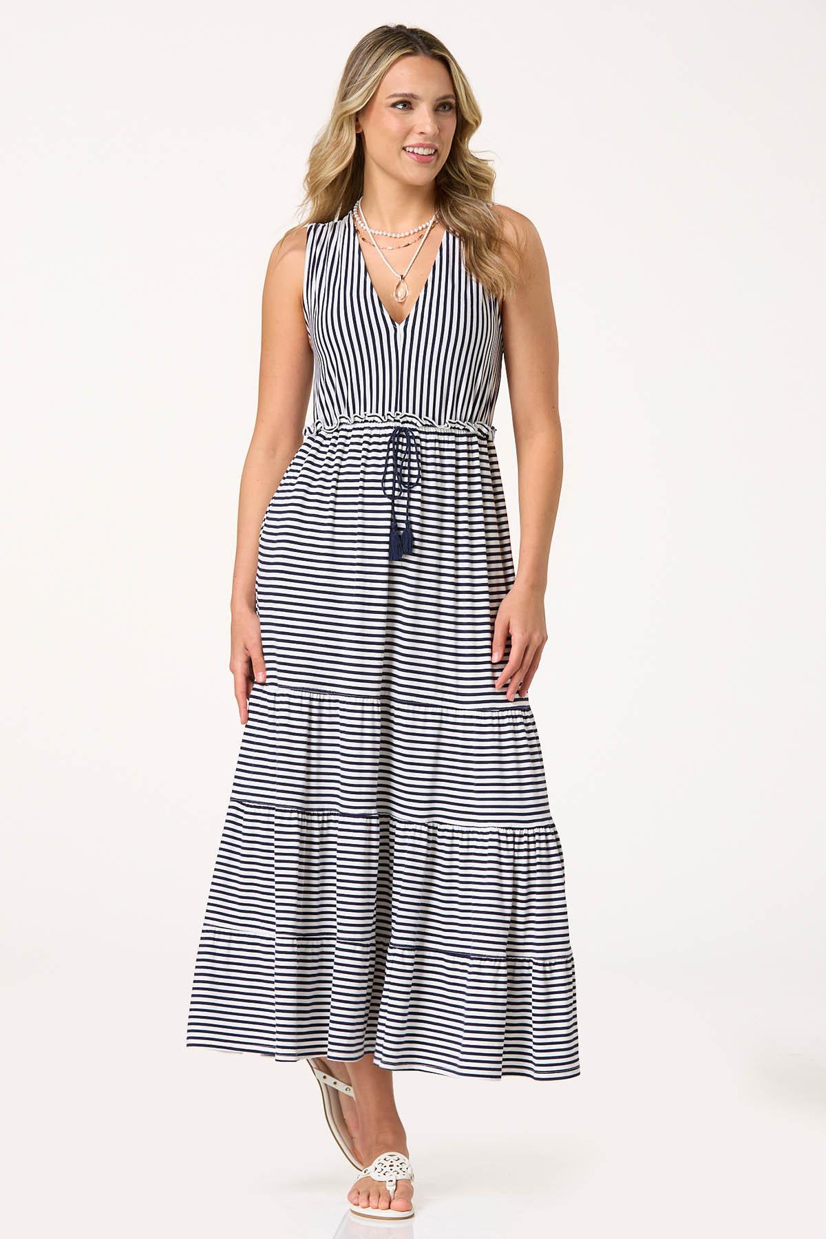  Cato Fashions | Cato Navy White Stripe Maxi Dress