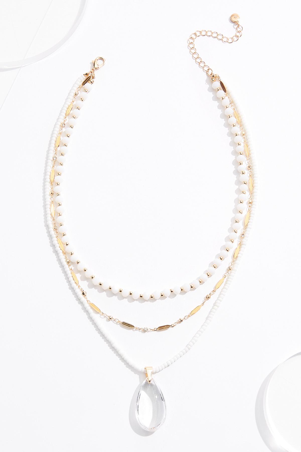  Cato Fashions | Cato Glass Tear Chain Layered Necklace