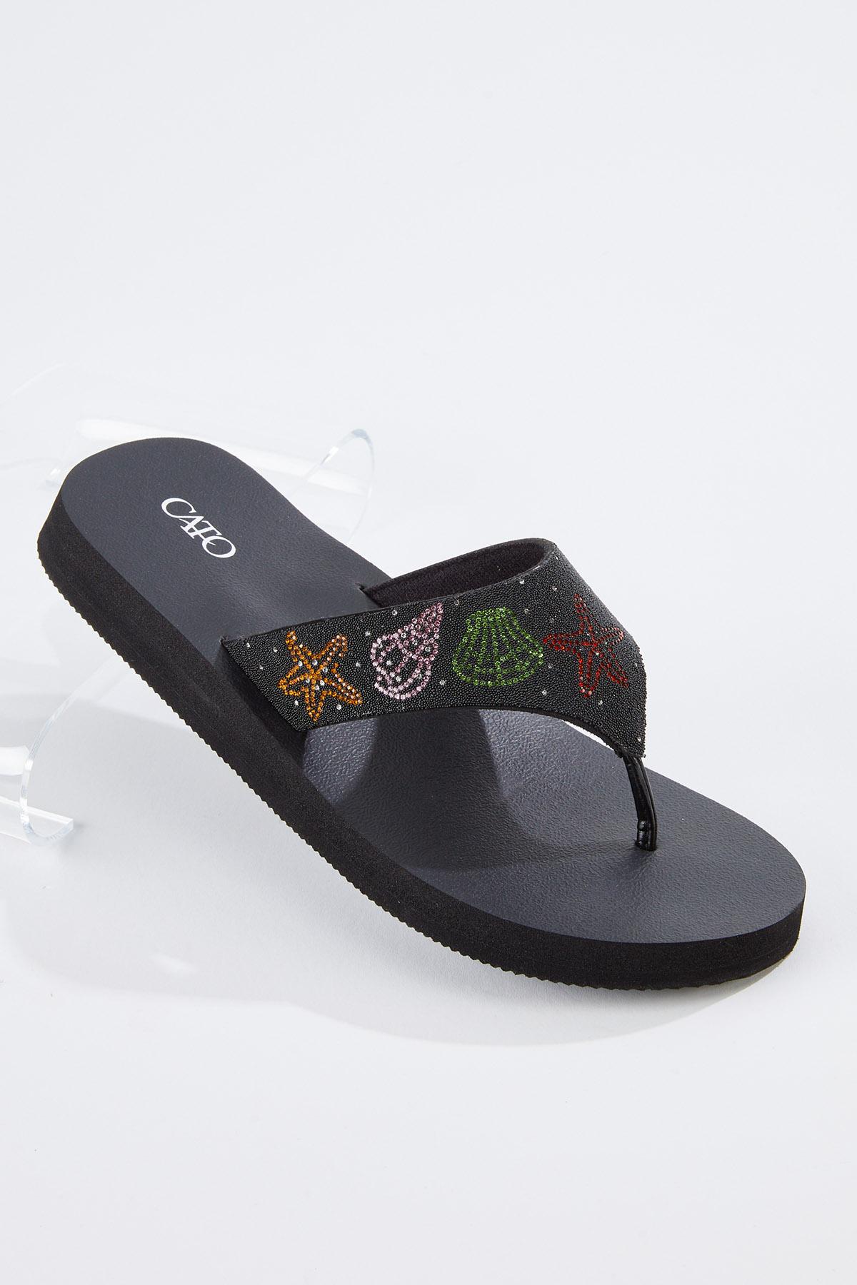 Cato Fashions | Cato Seashell Thong Flip Flops