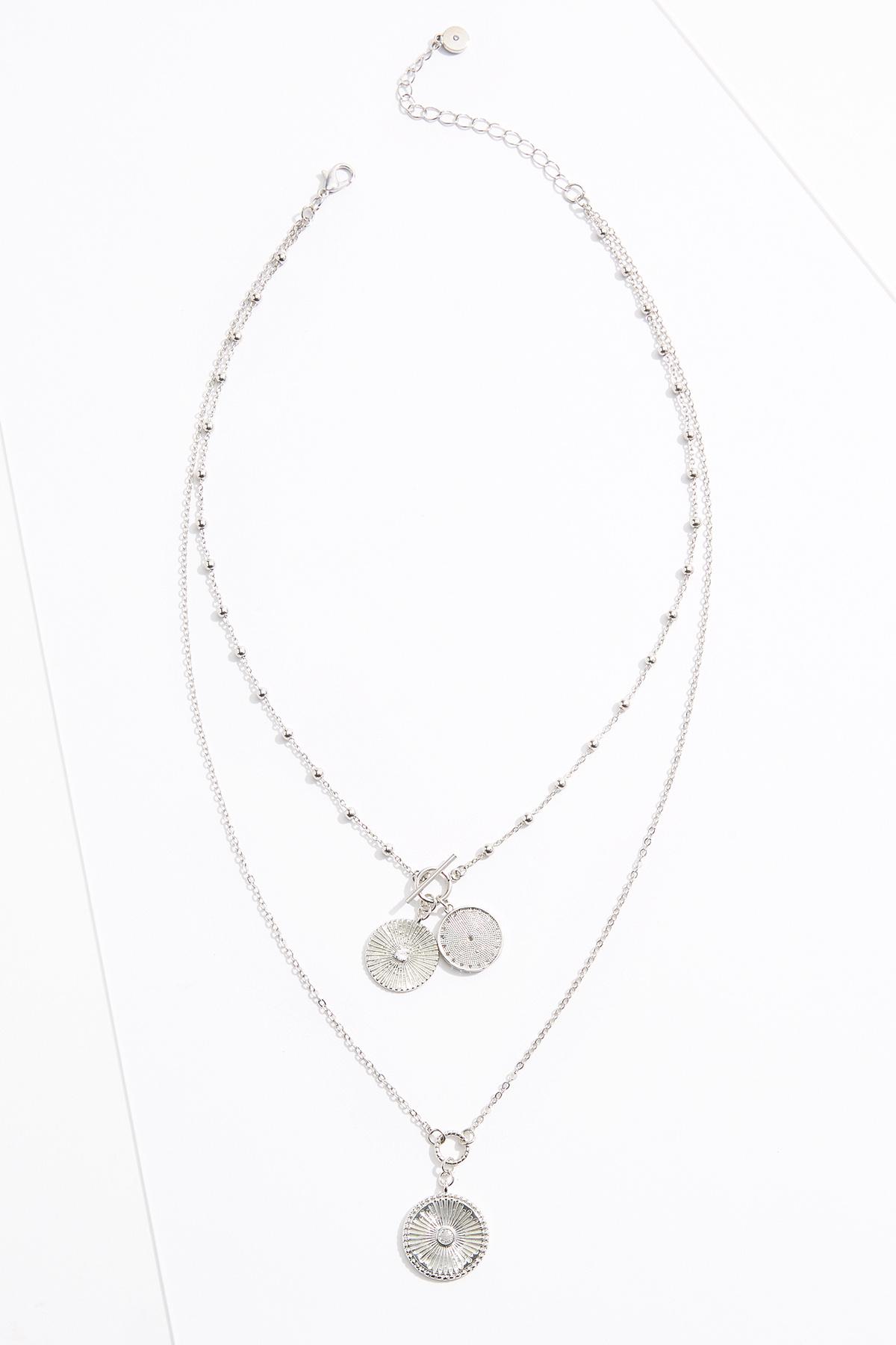  Cato Fashions | Cato Charm Disc Pendant Layered Necklace