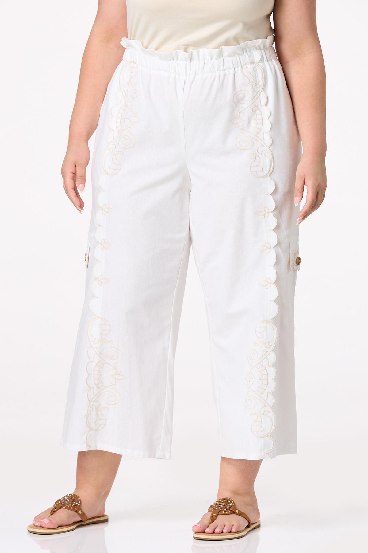 Cato Fashions | Cato Plus Size Cropped Embroidered Wide Leg Pants