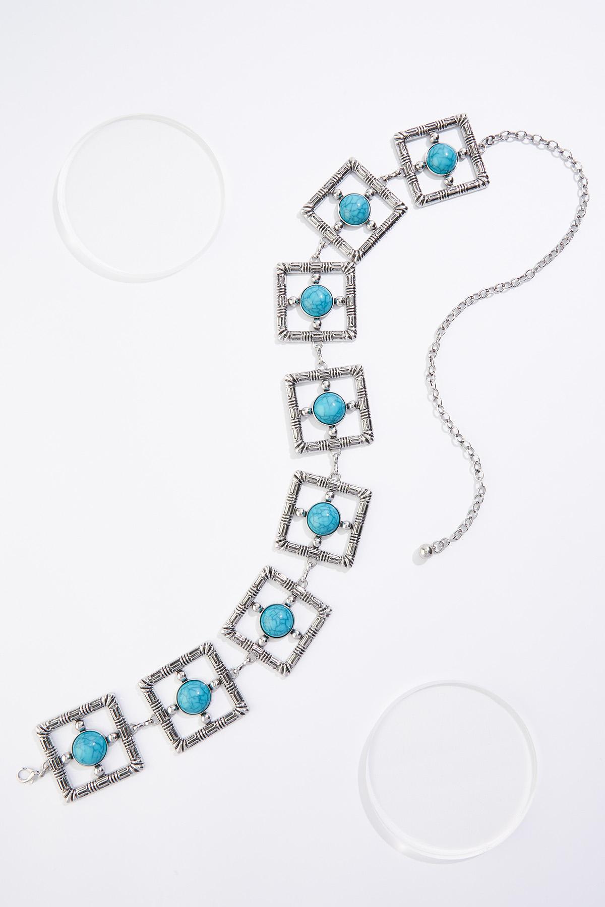 Cato Fashions | Cato Square Turquoise Chain Belt