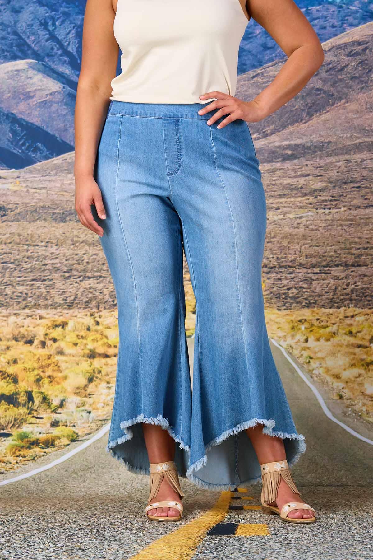 Cato Fashions Cato Plus Size Cropped High Rise Flare Jeans