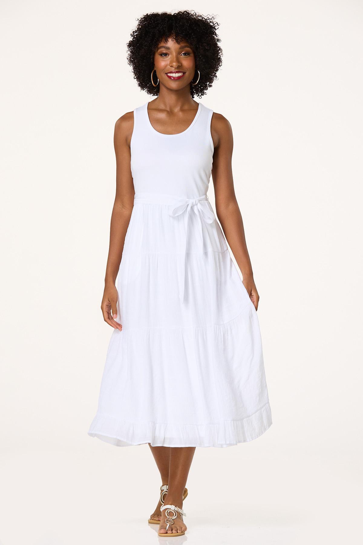  Cato Fashions | Cato White Twofer Midi Dress