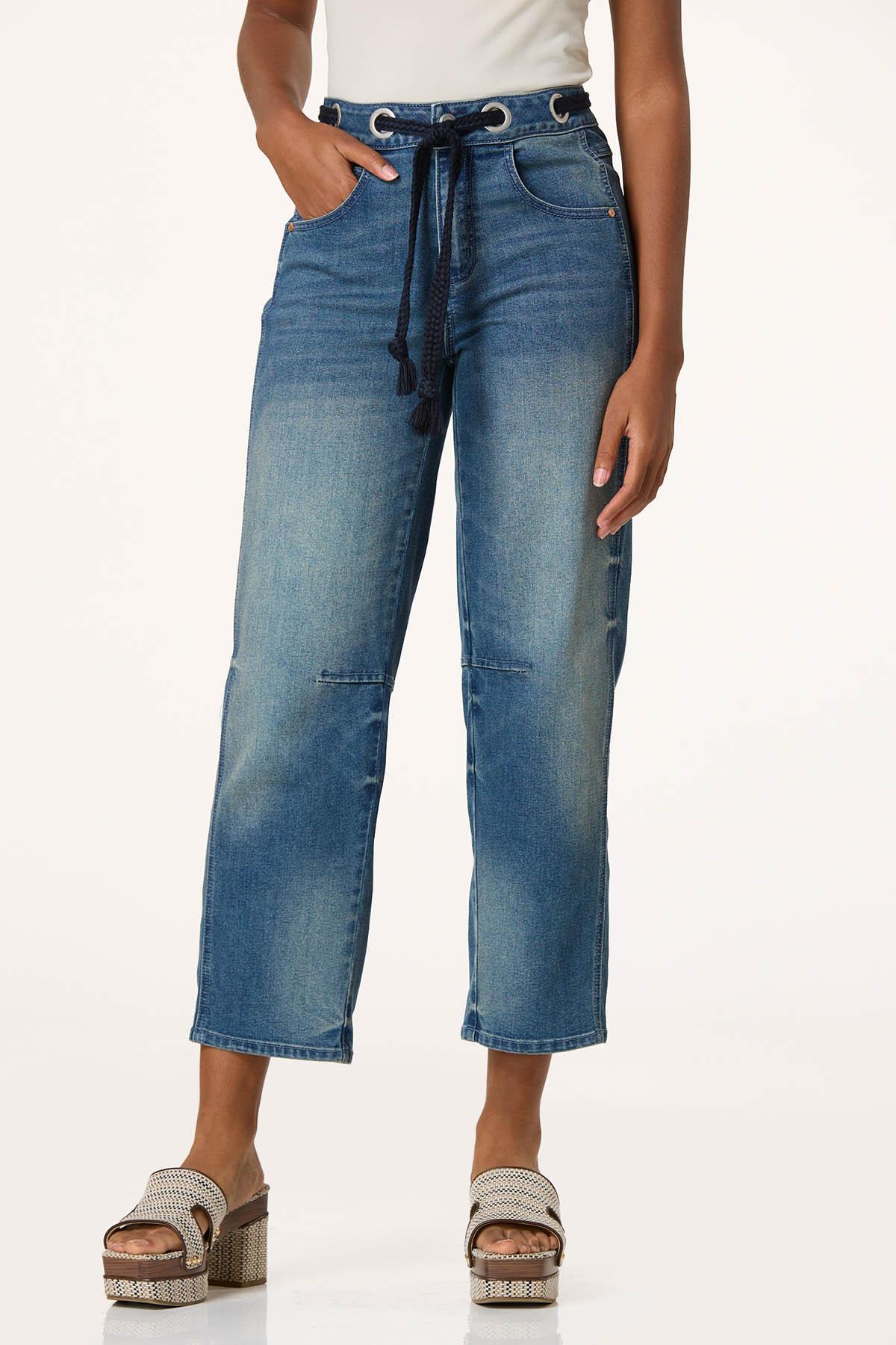  Cato Fashions | Cato Rope Belt Barrel Leg Jeans