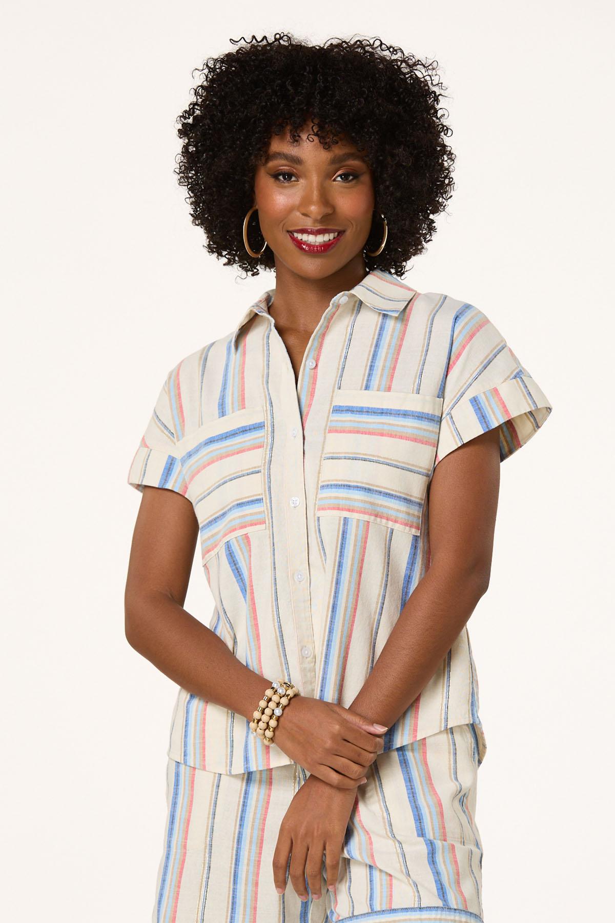 Cato Fashions | Cato Muted Stripe Pocket Front Shirt
