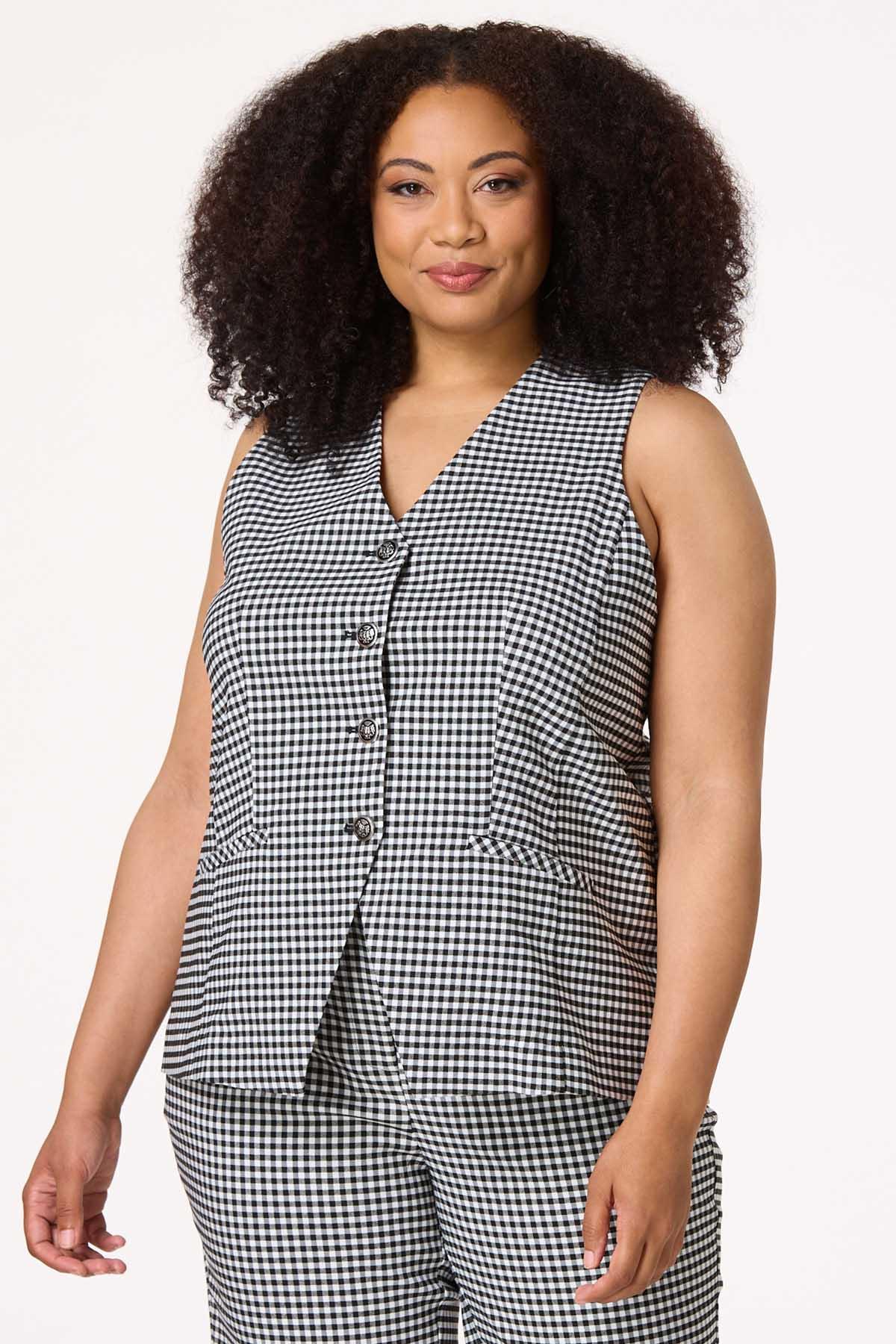 Cato Fashions | Cato Plus Size Gingham Bengaline Vest