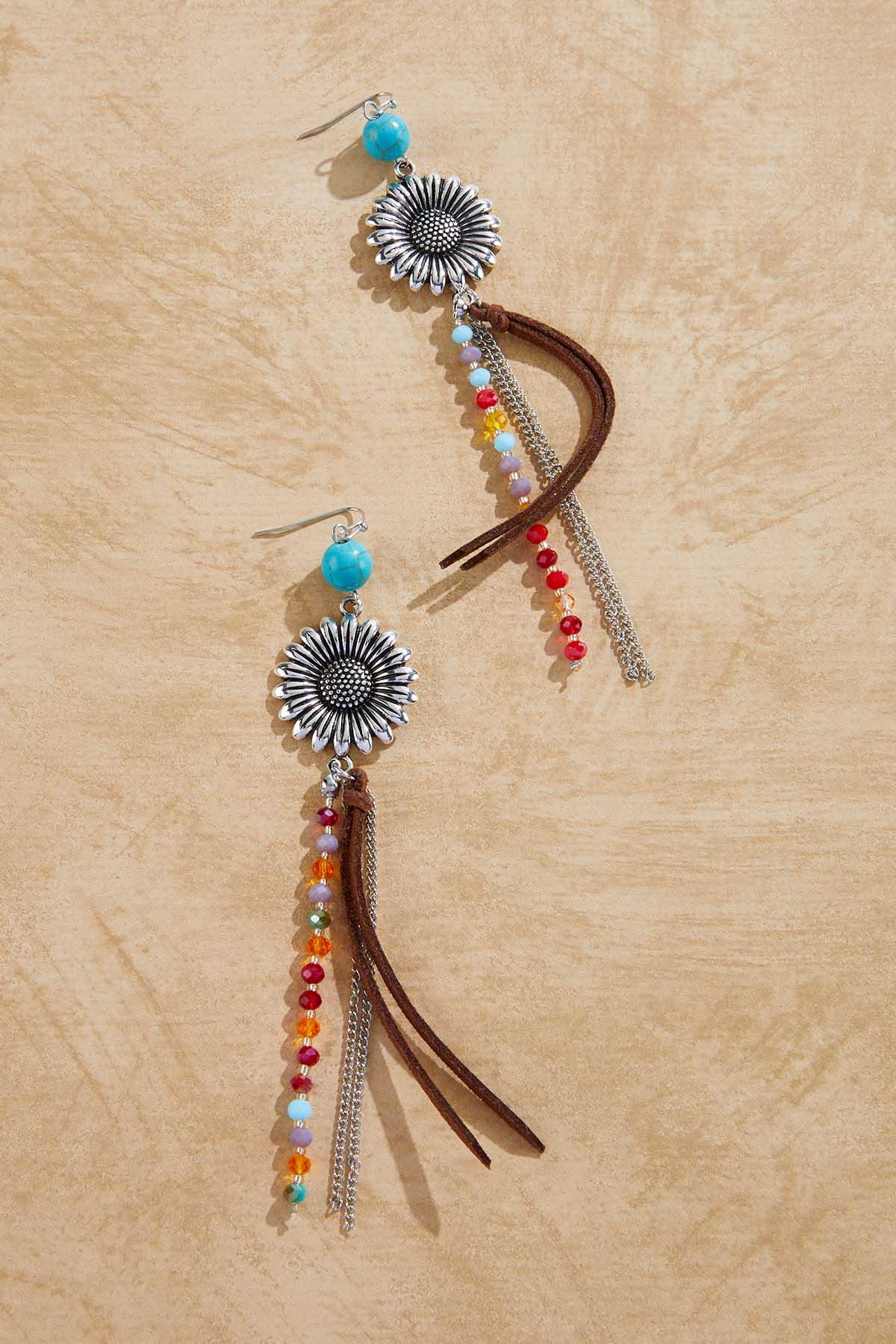  Cato Fashions | Cato Western Flower Multi Layer Tassel Earrings