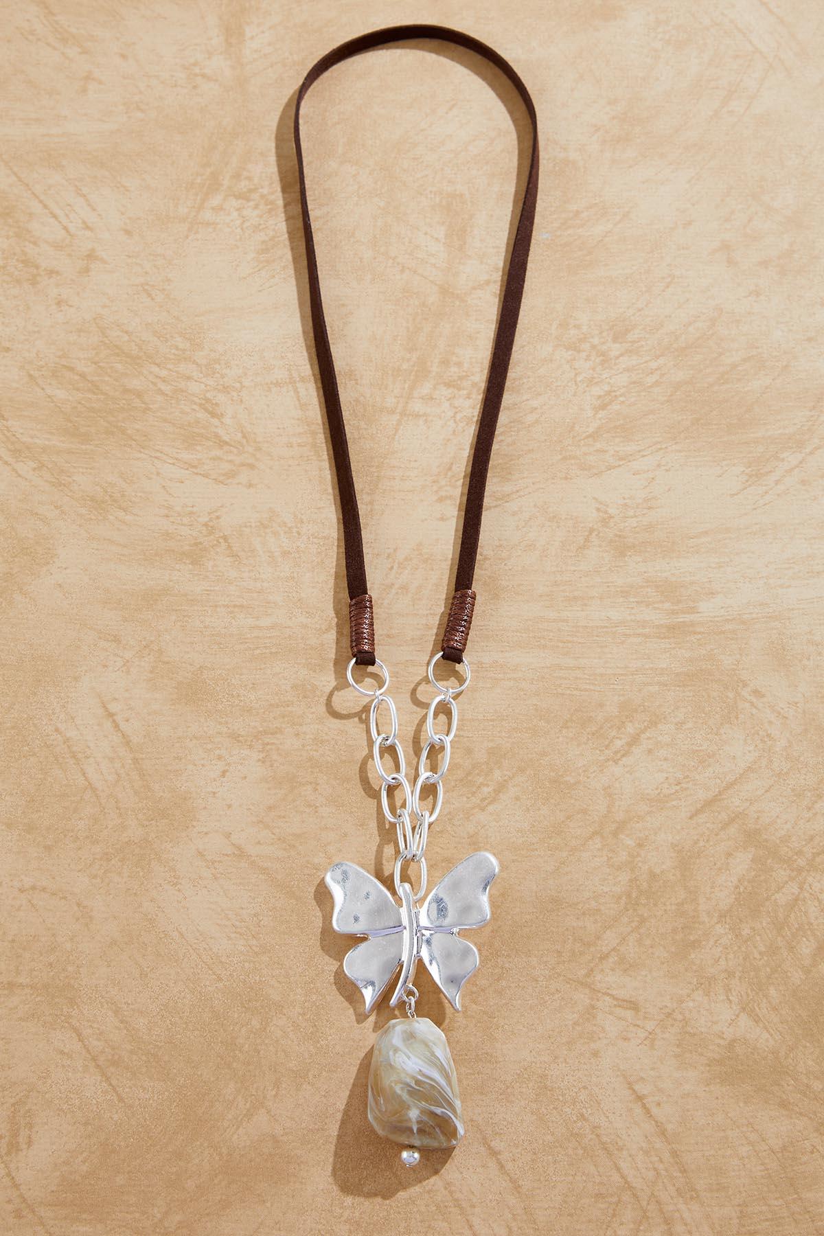  Cato Fashions | Cato Faux Suede Butterfly Pendant Necklace