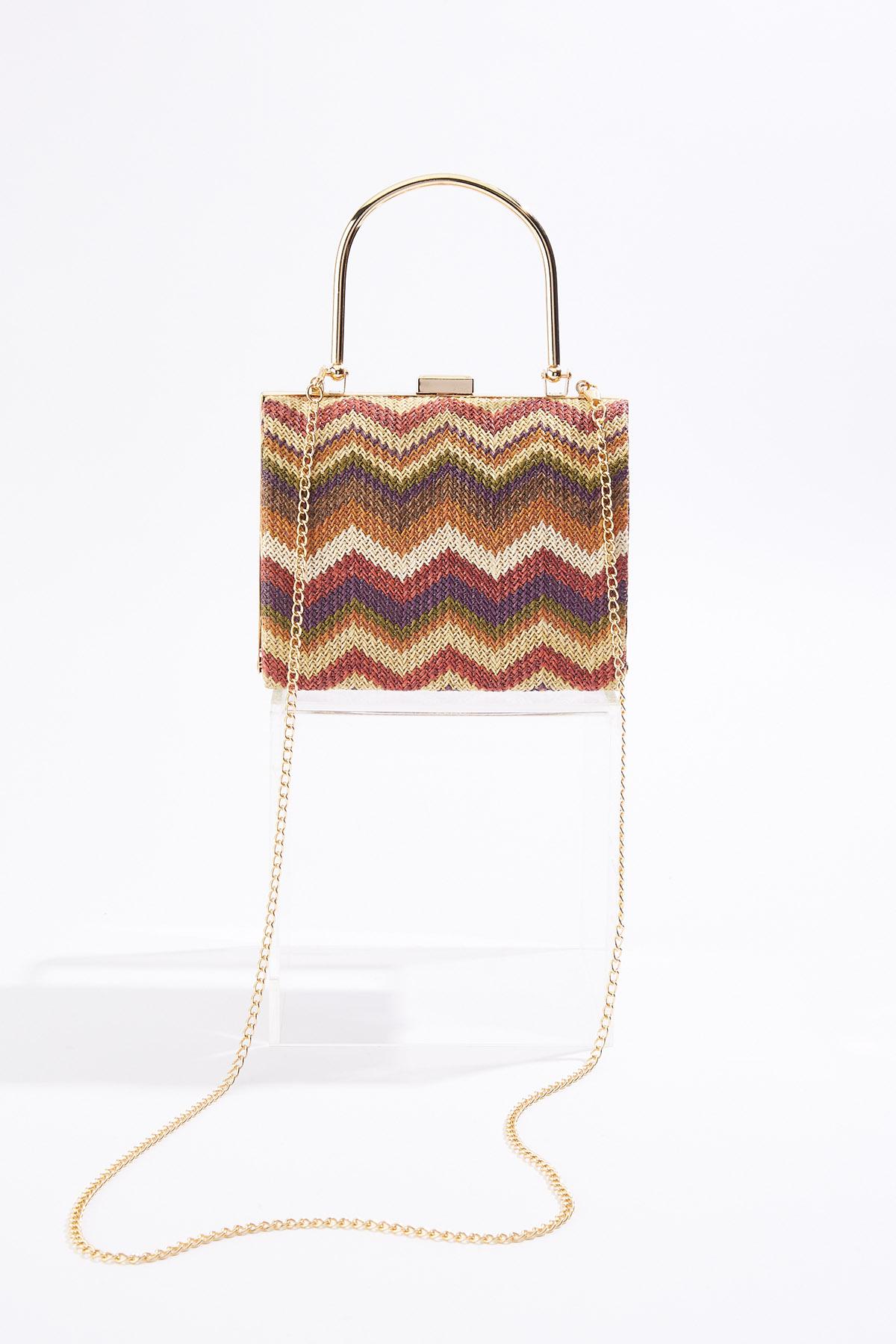 Cato Fashions | Cato Chevron Straw Convertible Crossbody