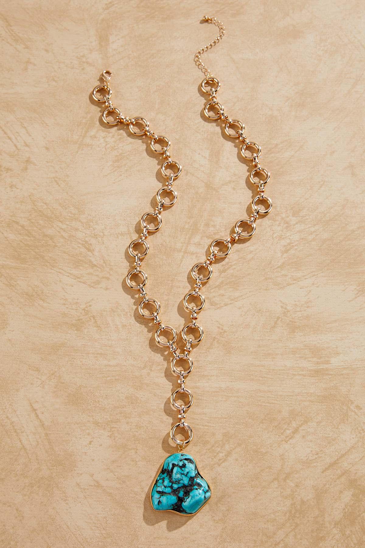 Cato Fashions | Cato Turquoise Pendant Chain Necklace