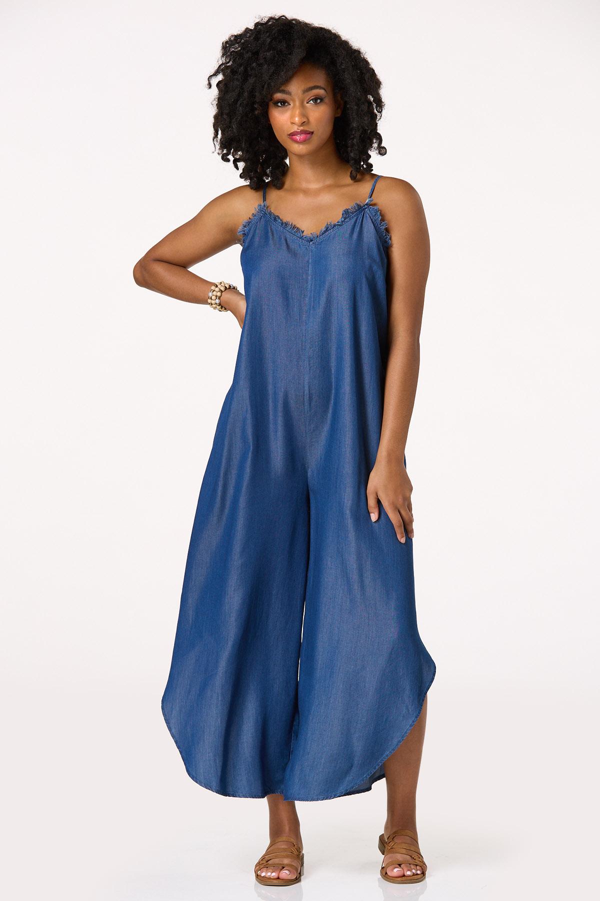 Cato Fashions | Cato Frayed Chambray Jumpsuit