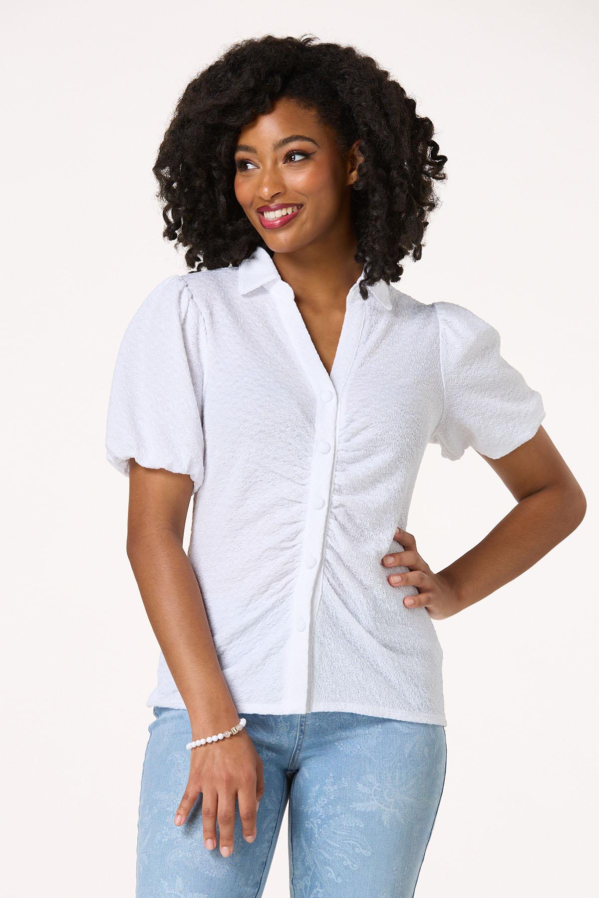 Cato Fashions | Cato Textured Puff Sleeve Shirt