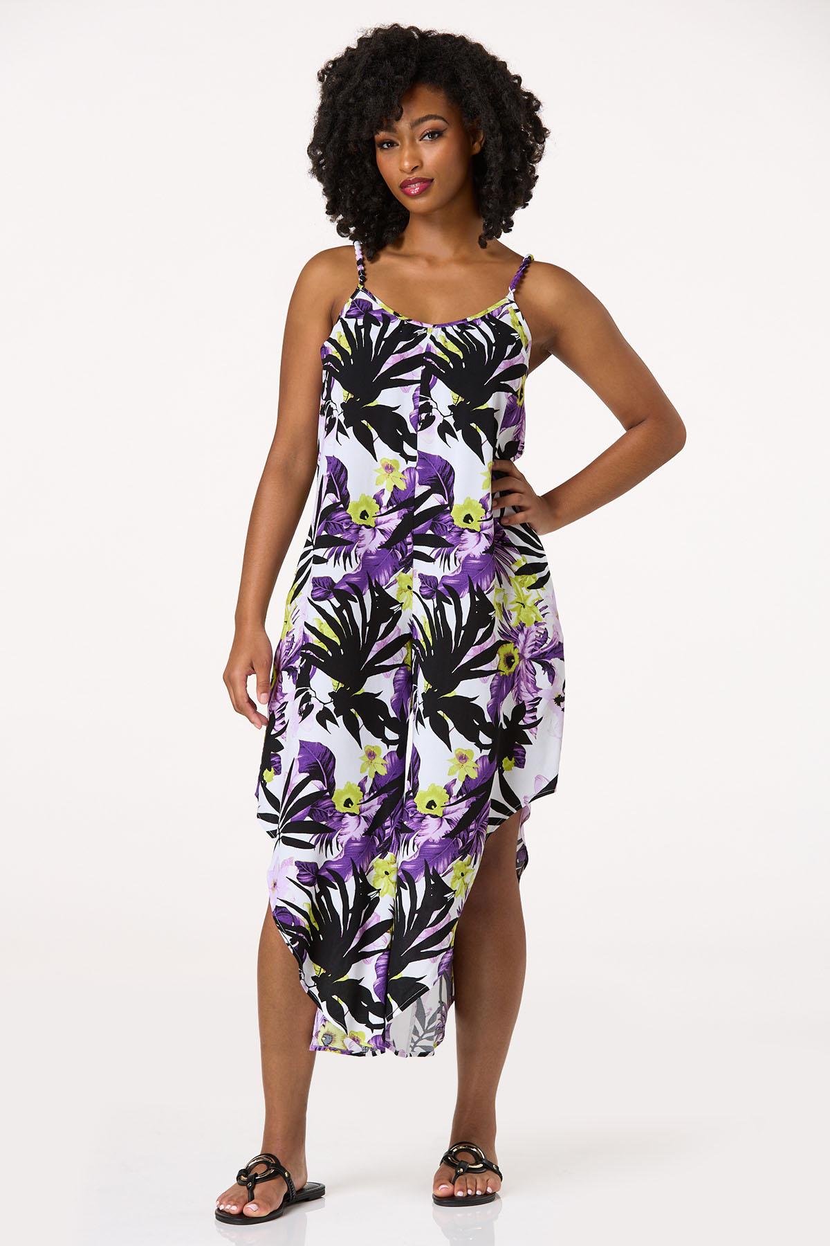  Cato Fashions | Cato Bead Strap Tropical Genie Jumpsuit