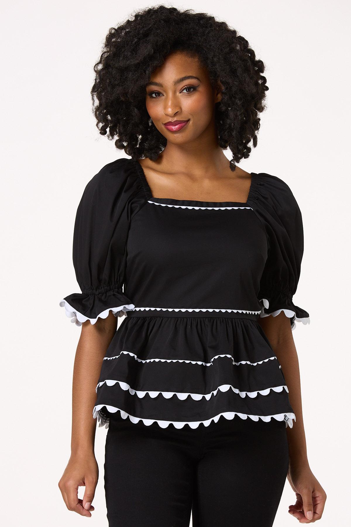 Cato Fashions | Cato Ric Rac Puff Sleeve Top