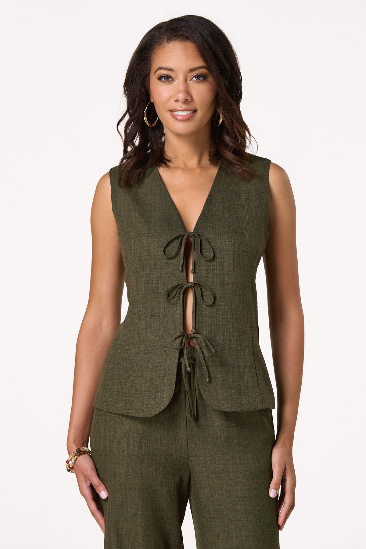  Cato Fashions | Cato Triple Tie Front Vest