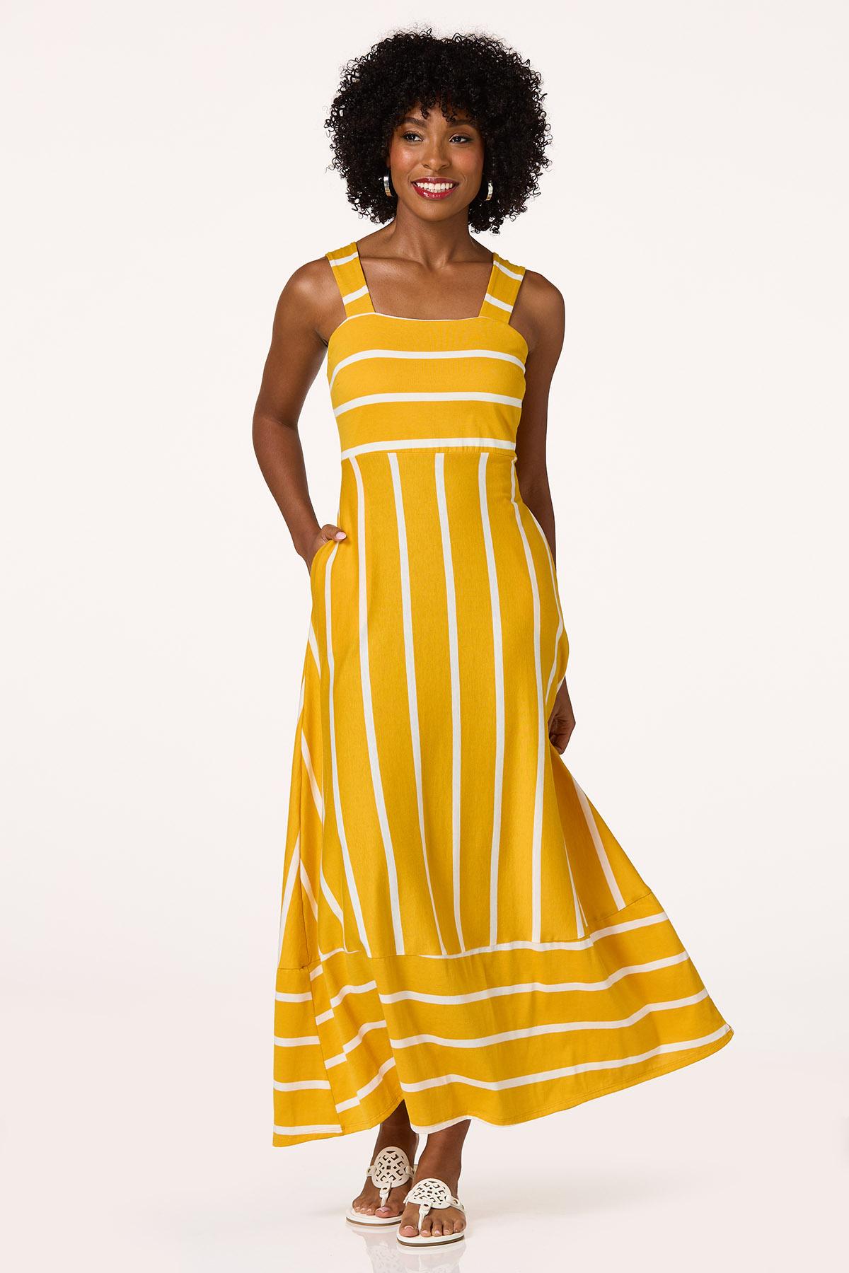  Cato Fashions | Cato Gold Stripe Maxi Dress