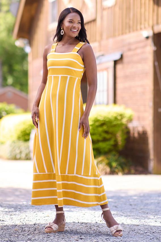  Cato Fashions | Cato Gold Stripe Maxi Dress