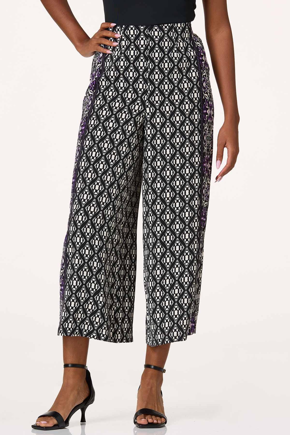  Cato Fashions | Cato Contrast Medallion Cropped Pants