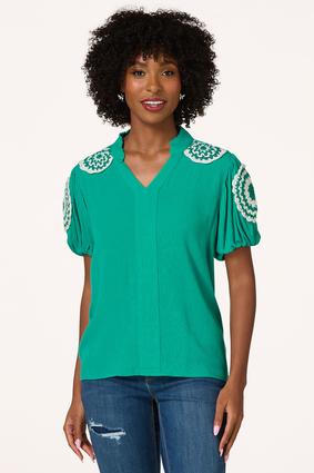  Cato Fashions | Cato Solid Popover Top