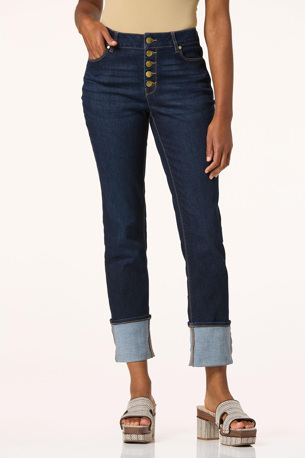 Cato Fashions | Cato Button Fly Cuffed Hem Jeans