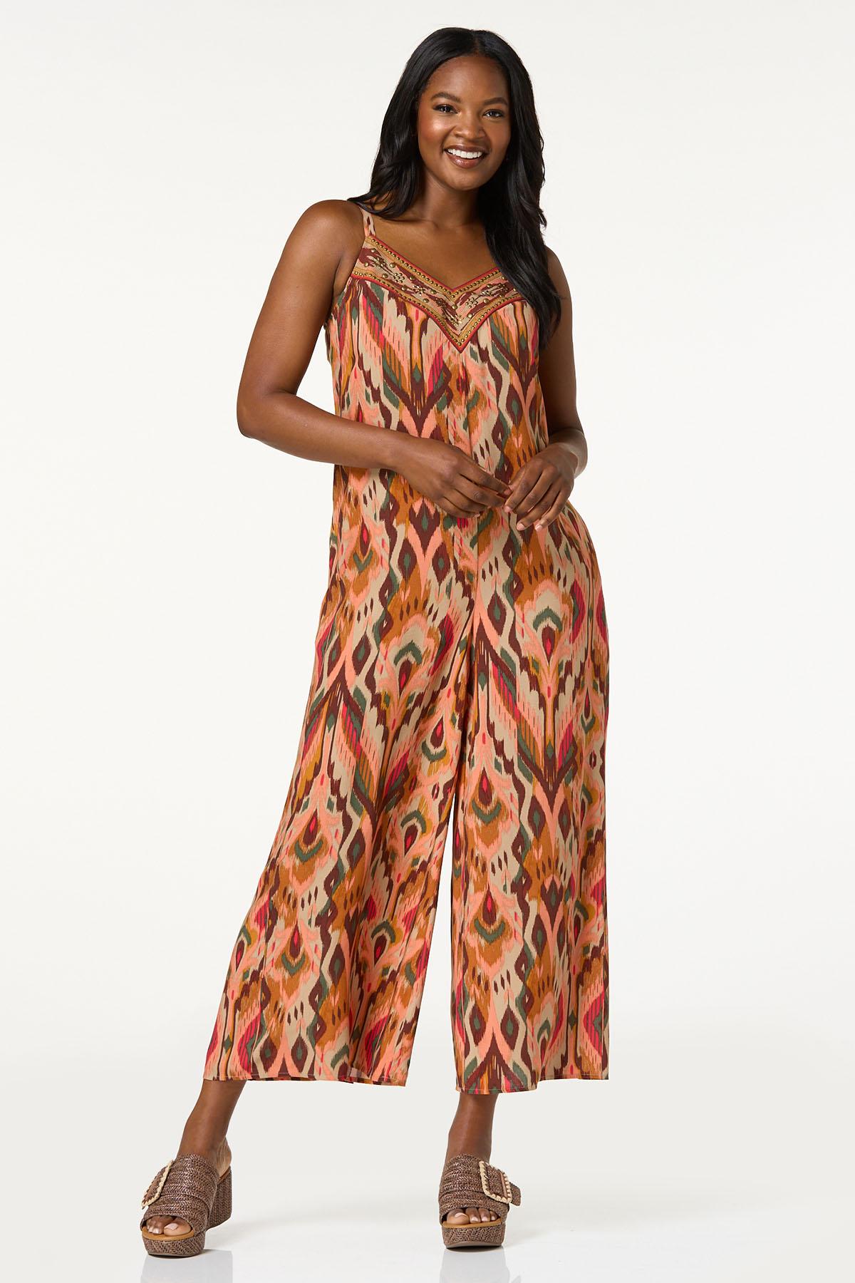  Cato Fashions | Cato Petite Beaded Ikat Genie Jumpsuit