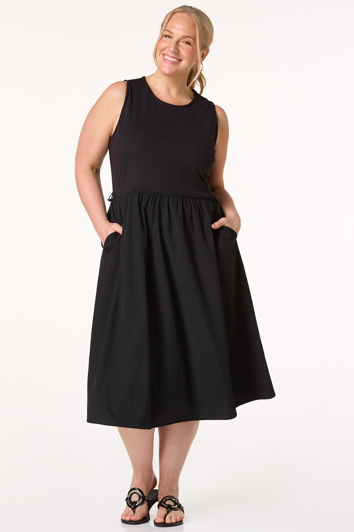  Cato Fashions | Cato Plus Size Fabric Mix Cinch Waist Dress