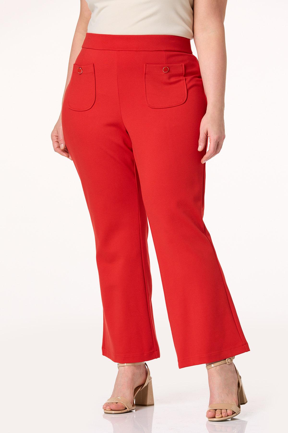 Kick Flare Flare Red Pants Cato Fashions Cato Plus Size Ponte Kick