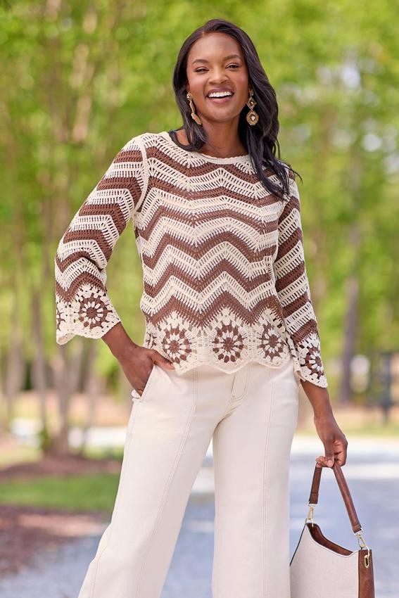  Cato Fashions | Cato Chevron Crochet Sweater