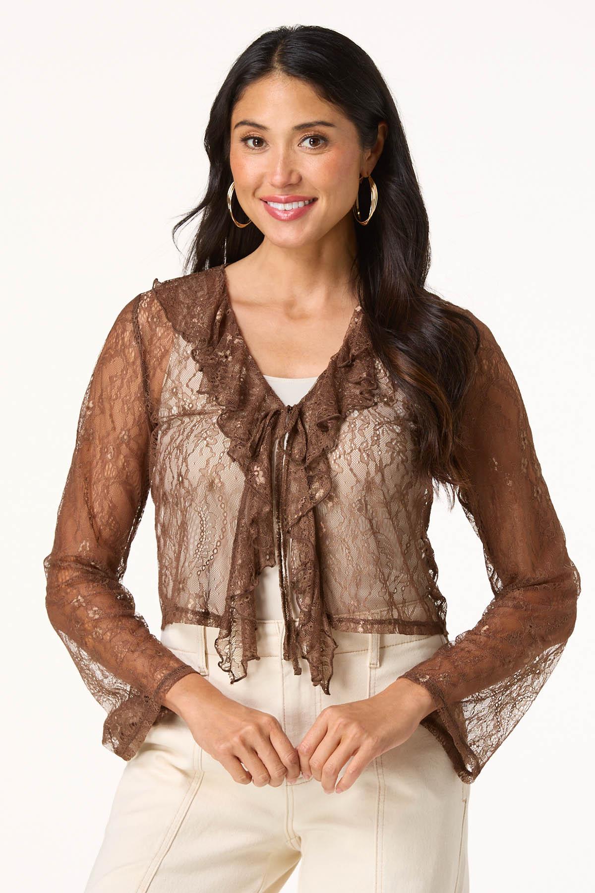  Cato Fashions | Cato Cropped Lace Cardi
