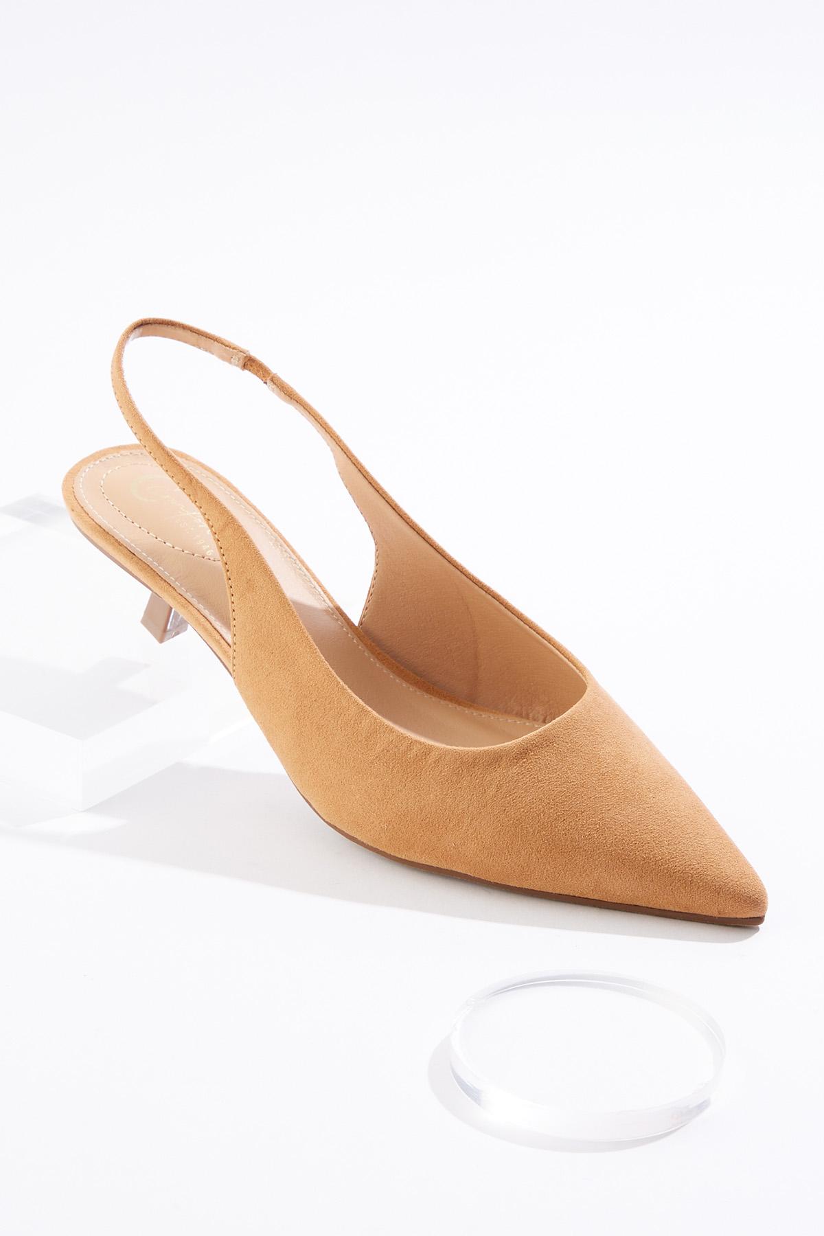 Cato Fashions Cato Wide Width Faux Suede Slingback Heels