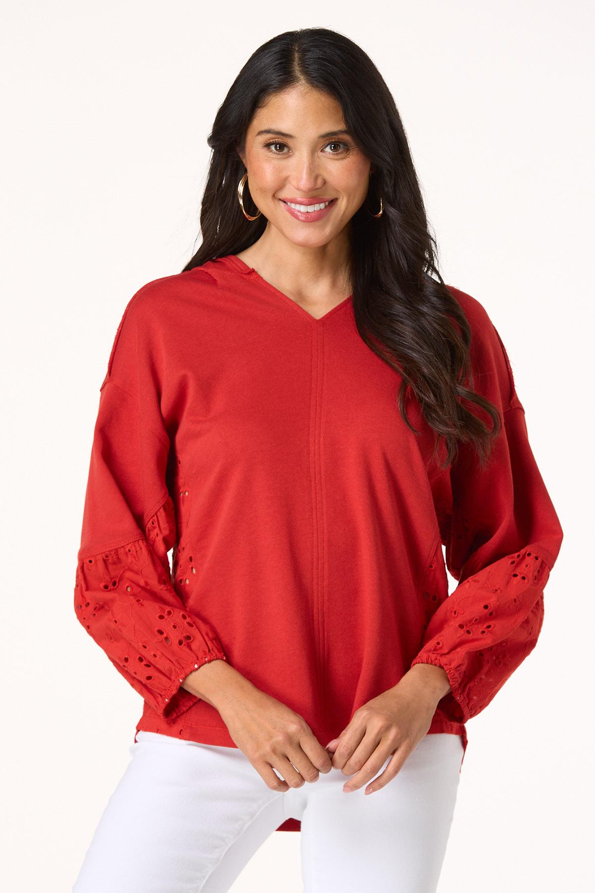  Cato Fashions | Cato Eyelet Inset Hooded Sweatshirt