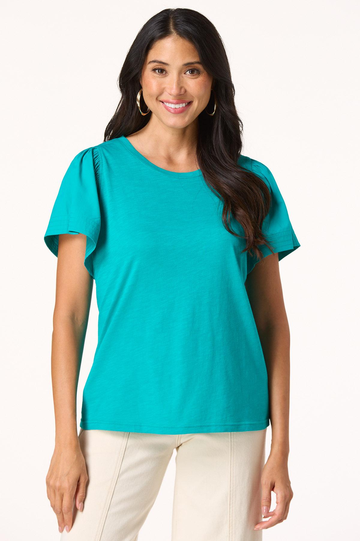 Cato Fashions | Cato Solid Flutter Sleeve Top