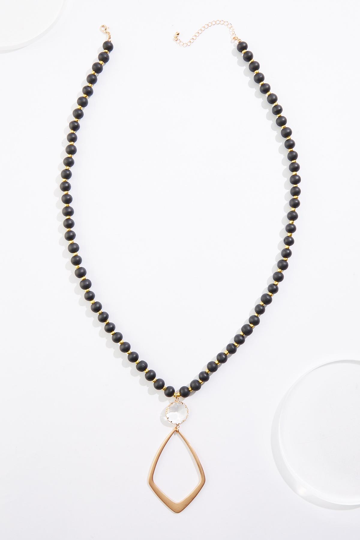 Cato Fashions | Cato Painted Wood Ball Diamond Pendant Necklace