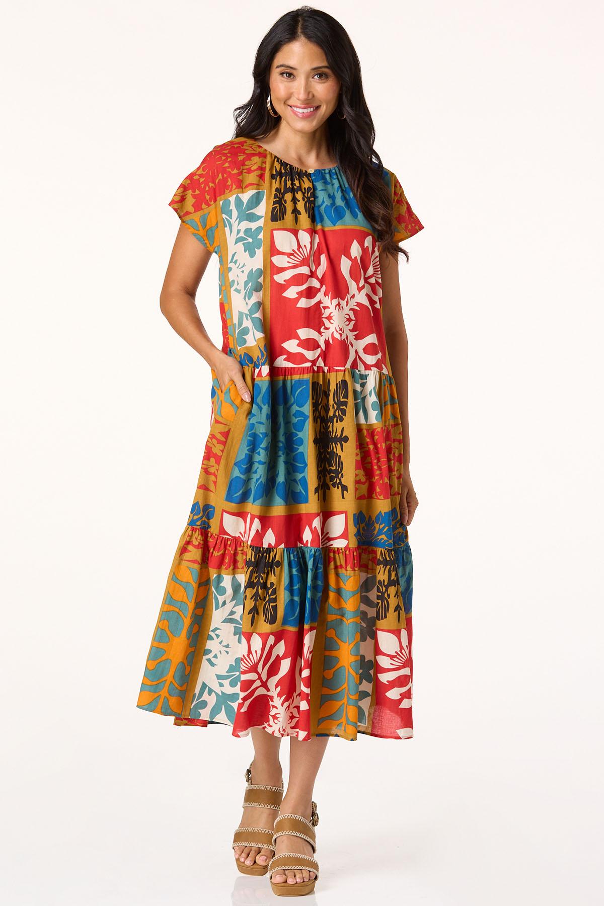 Cato Fashions | Cato Vacation Patchwork Printed Cotton Dress