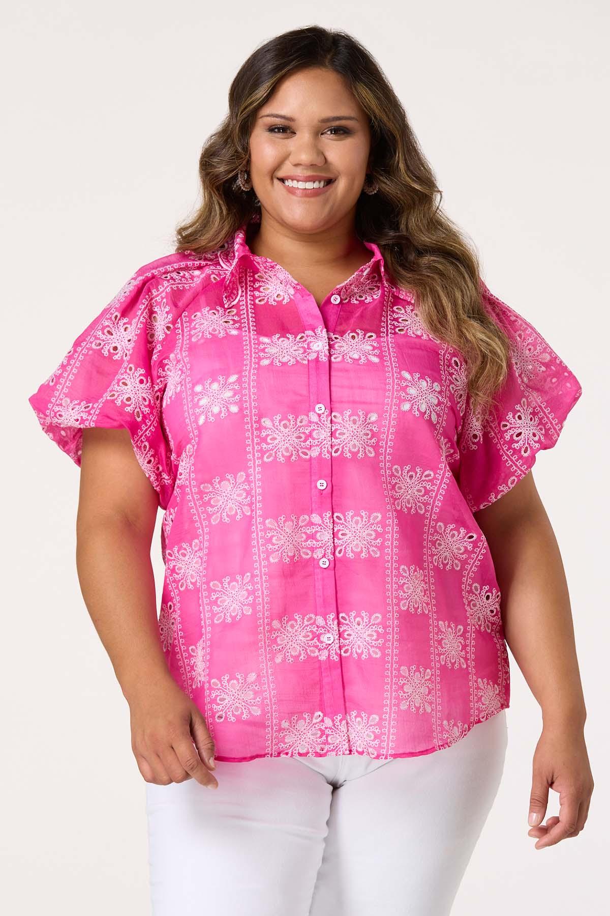  Cato Fashions | Cato Plus Size Eyelet Bubble Sleeve Top
