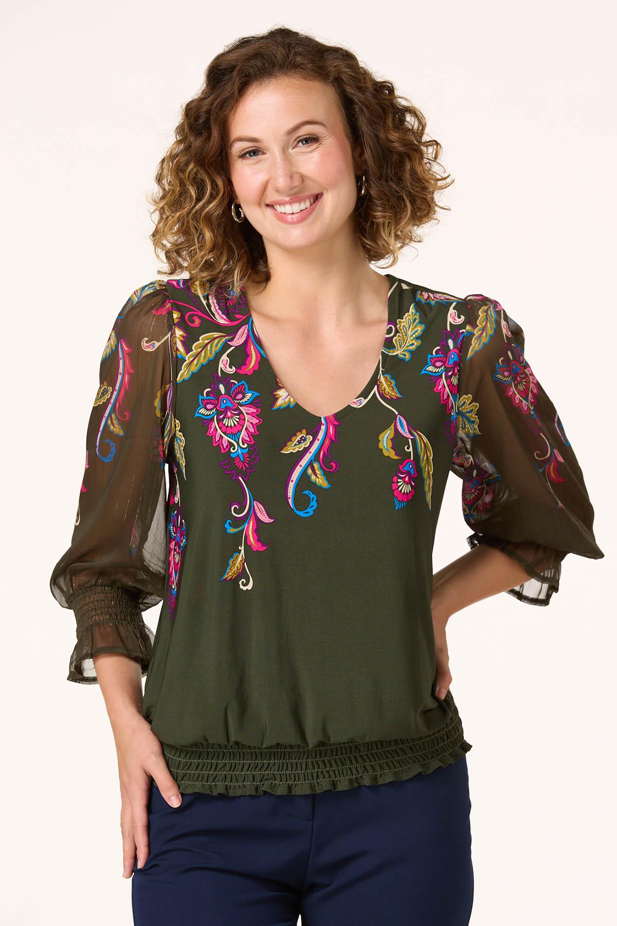  Cato Fashions | Cato Floral Paisley Balloon Sleeve Top