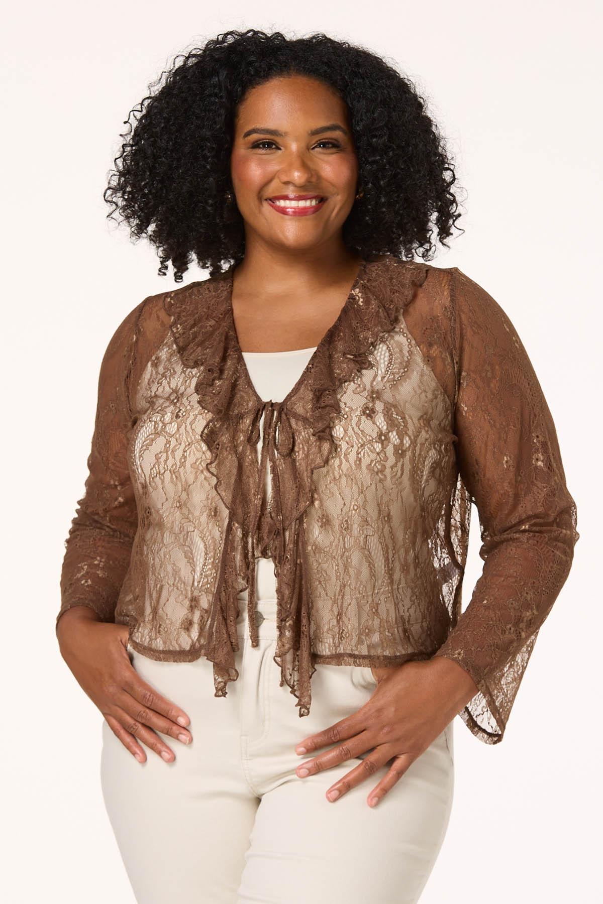 Cato Fashions | Cato Plus Size Cropped Lace Cardi