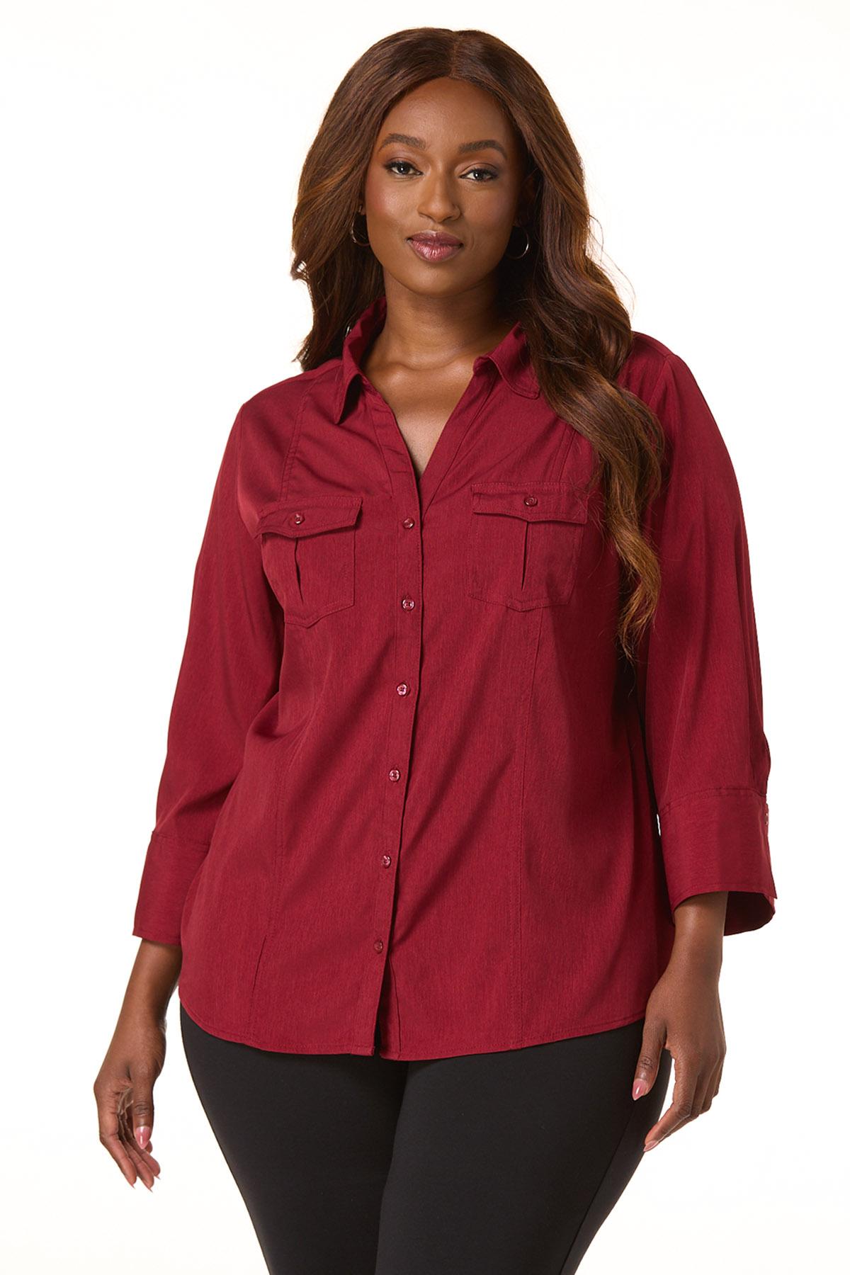 Cato Fashions Cato Plus Size Solid Button Down Shirt
