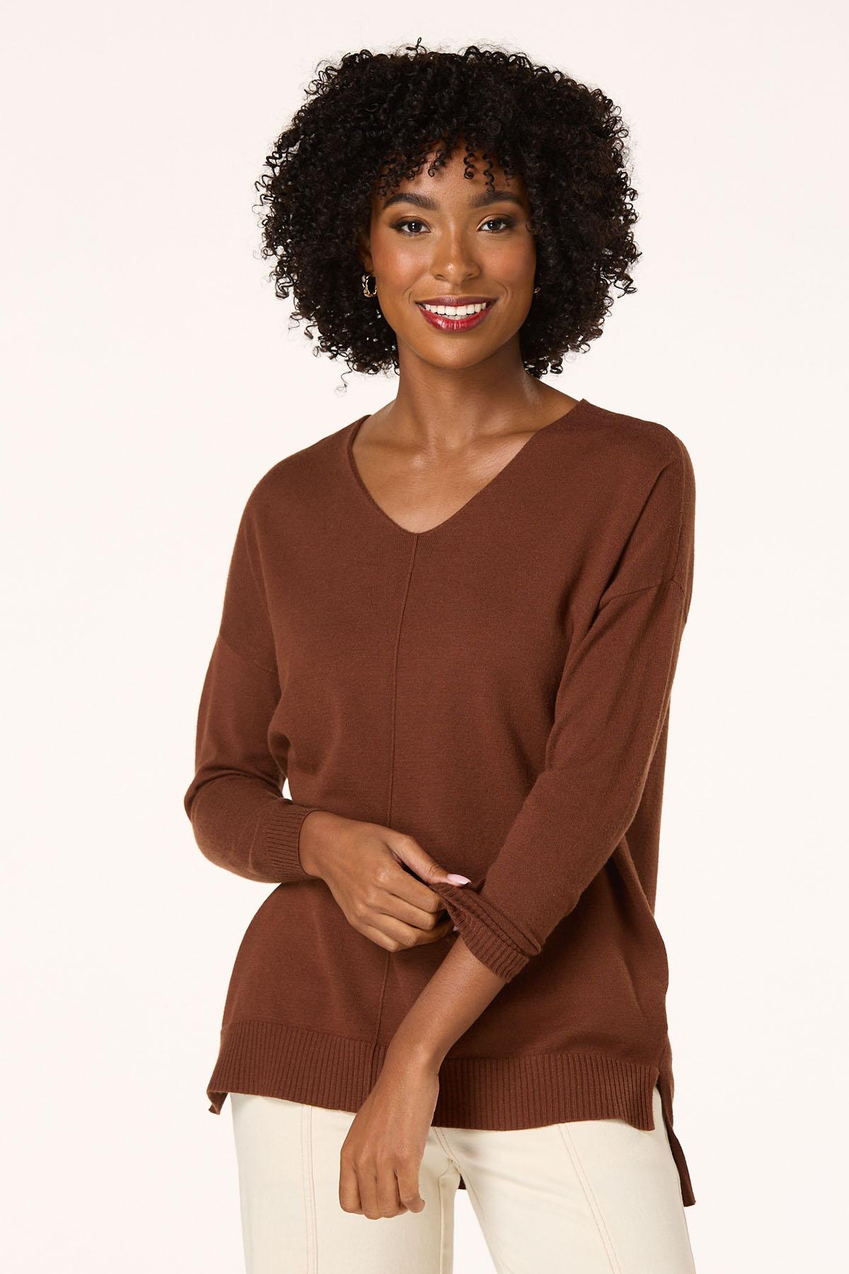  Cato Fashions | Cato Seamed V- Neck Sweater