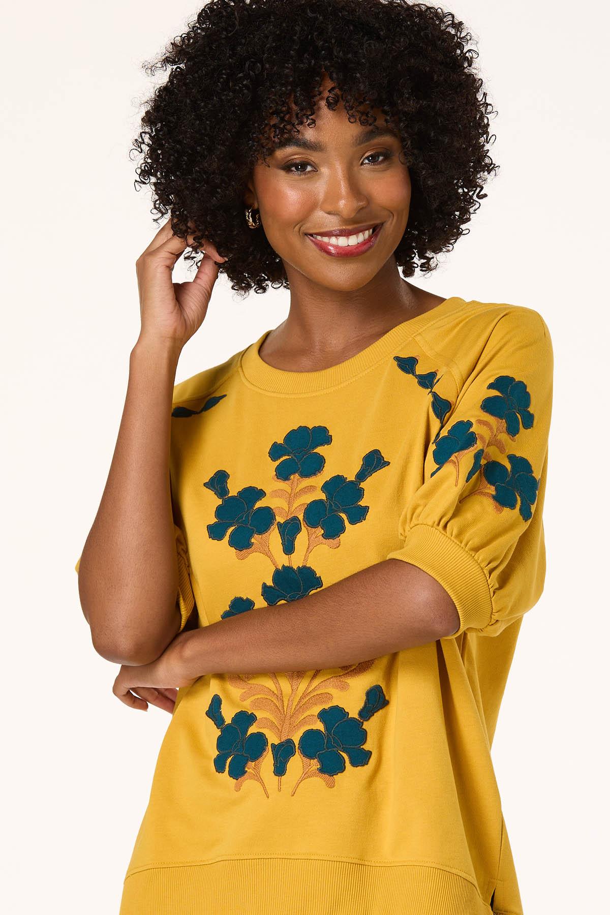  Cato Fashions | Cato Embroidered Golden Sweatshirt
