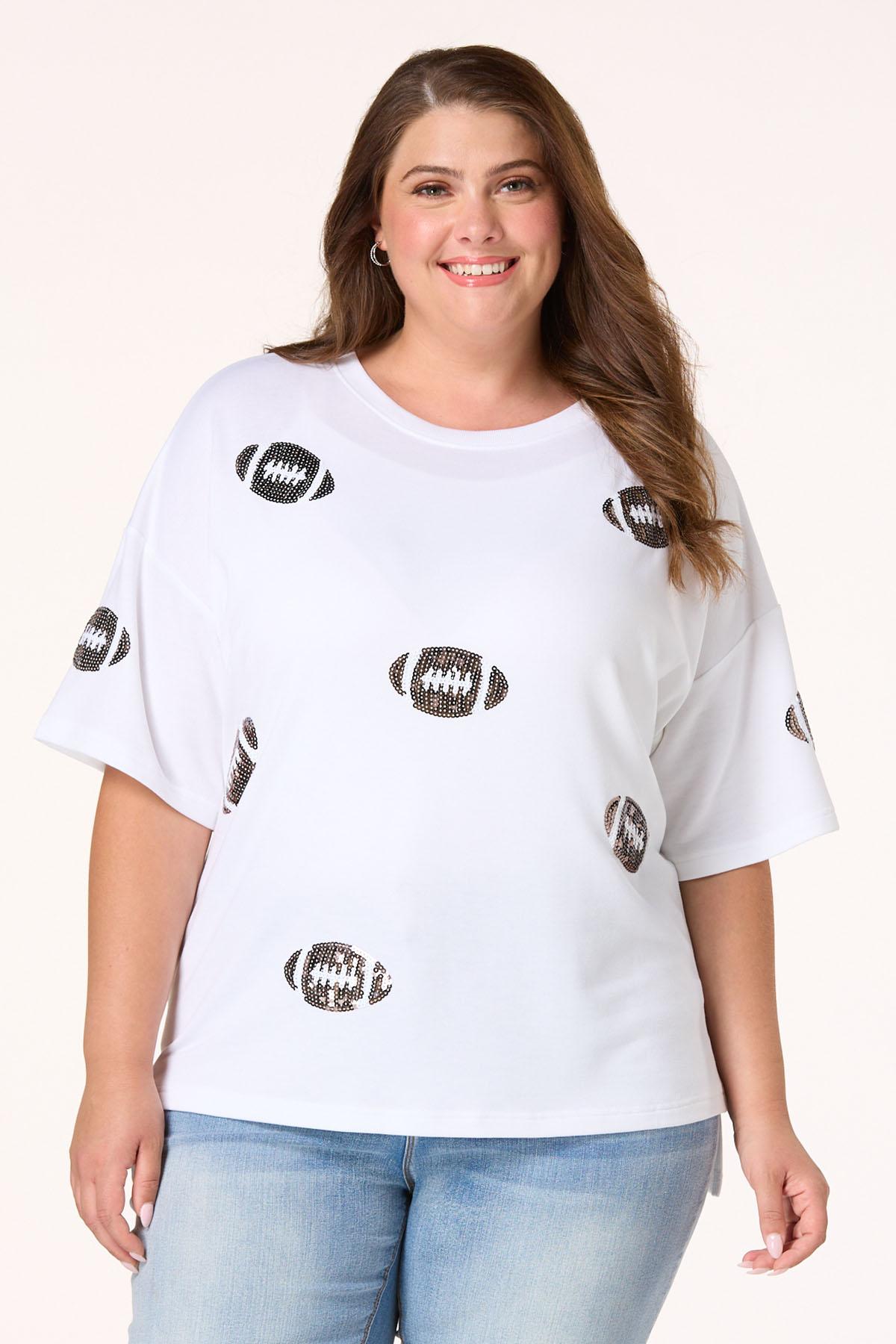  Cato Fashions | Cato Plus Size Sequin Football Tunic Top