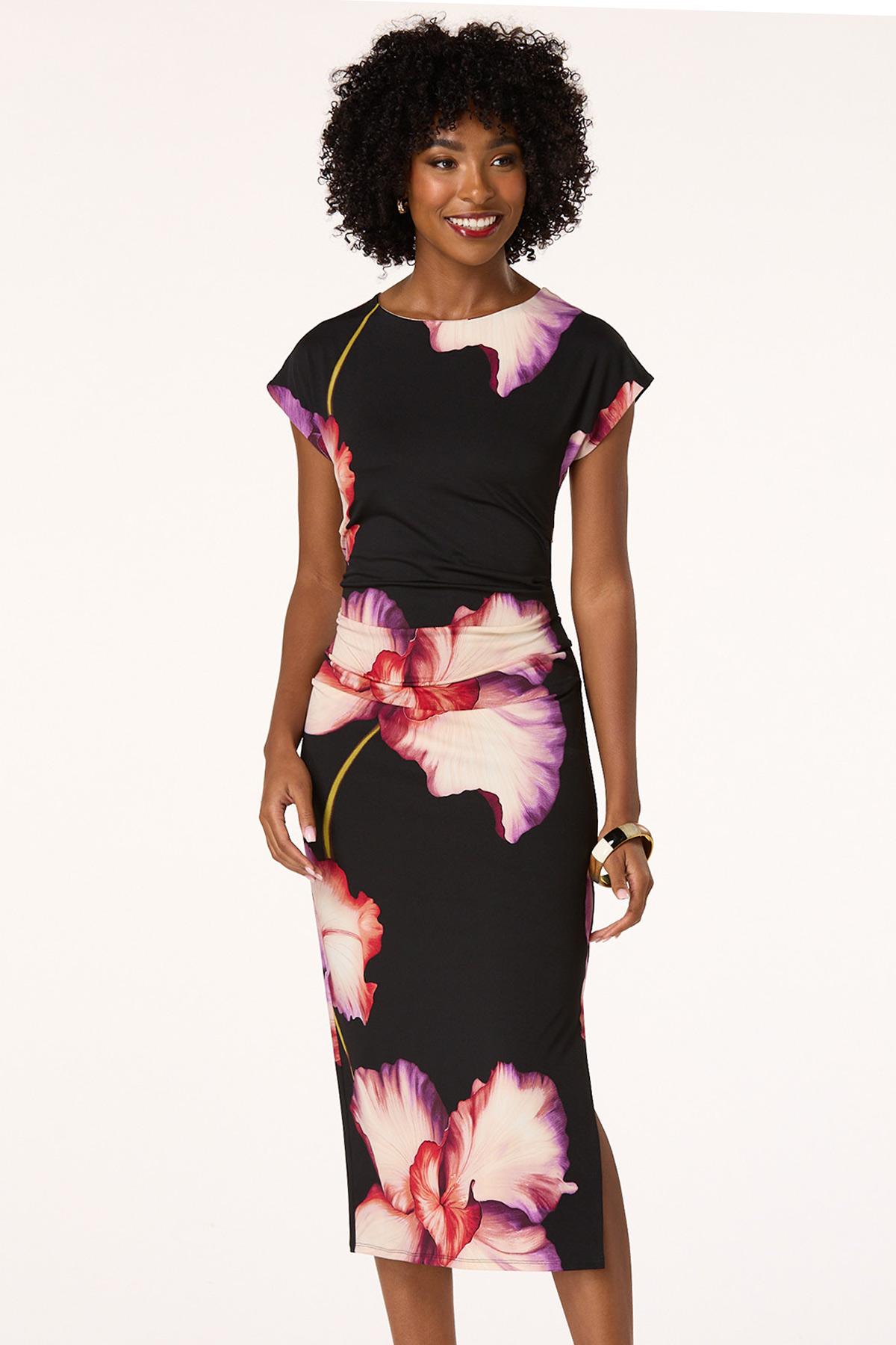  Cato Fashions | Cato Floral Side Cinch Midi Dress