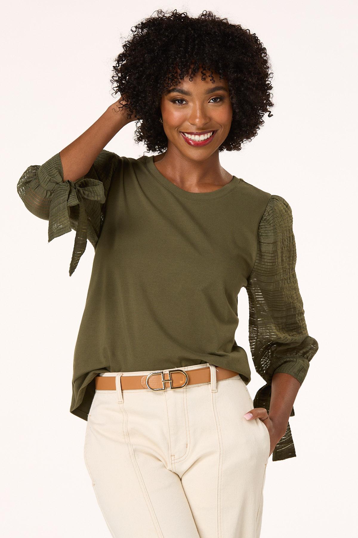  Cato Fashions | Cato Shadow Stripe Sleeve Top