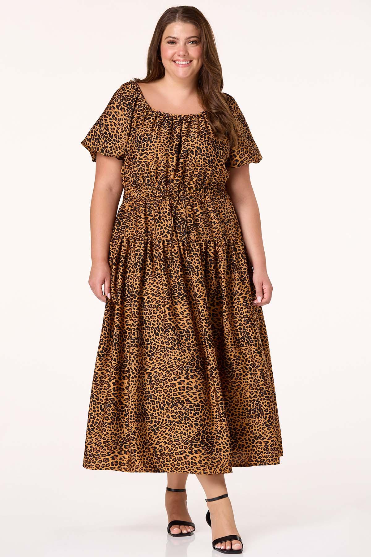  Cato Fashions | Cato Plus Size Animal Print Drawstring Midi Dress