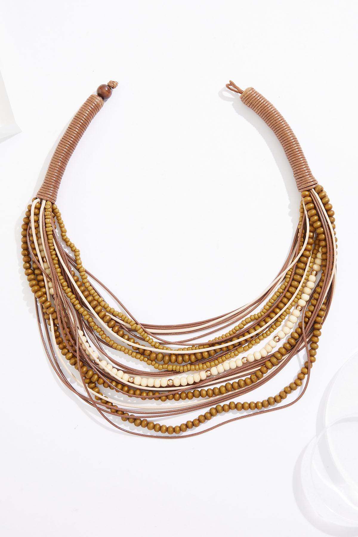Cato Fashions | Cato Wood Cording Layered Necklace